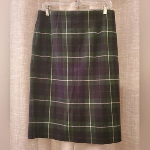 jjill Green Plaid Pencil Skirt (M)